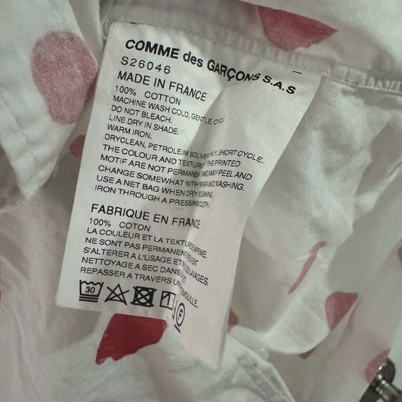 Red ink dot men’s button up shirt medium - Picture 3 of 4